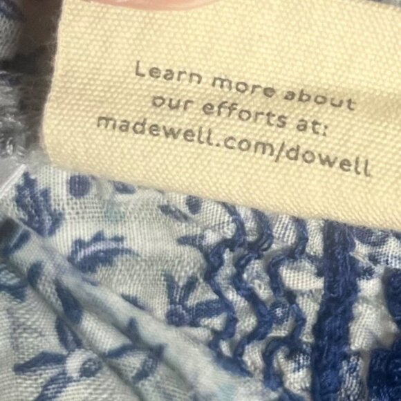 Madewell Jeannette Top Blue Floral Puff Sleeve Cropped Back Buttons XS New WOT - Picture 10 of 10